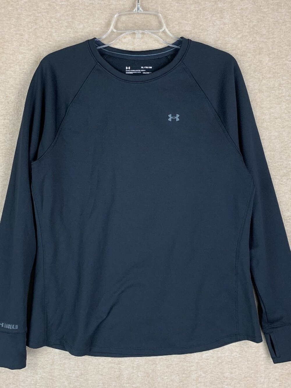 Under Armour Men’s Size XL Base 4.0 Coldgear Base Layer Thermal Crew Shirt Black
